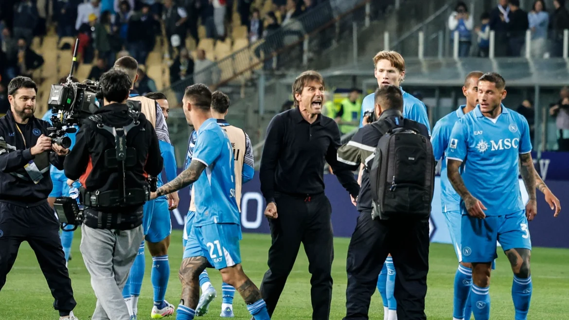 Antonio Conte al termine di Parma Napoli